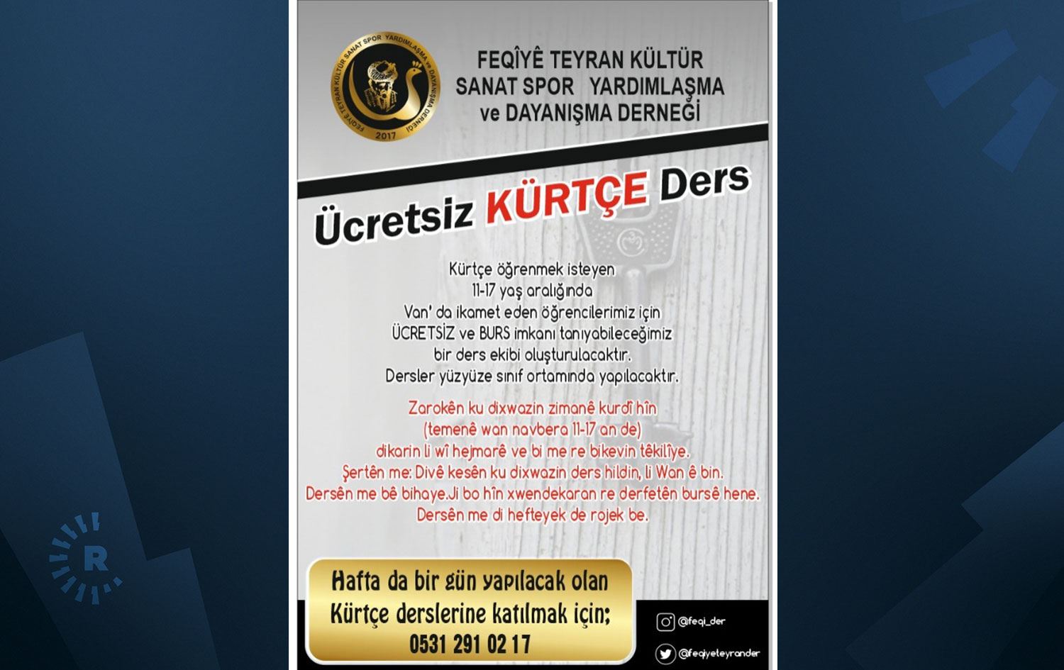 Van’da Kürtçe kurs başladı