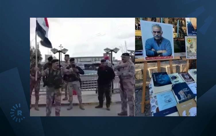 Fermandeyê Iraqî wêneyên Ocalan rakirin û ala Iraqê daliqandin