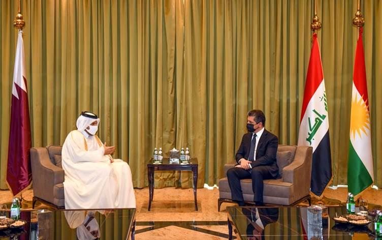 Mesrûr Barzanî û Wezîrê Bazirganî û Pîşesazî yê Qeterê civiyan