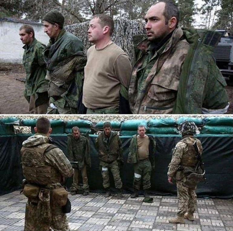 Esir alınan Rusya askerleri.