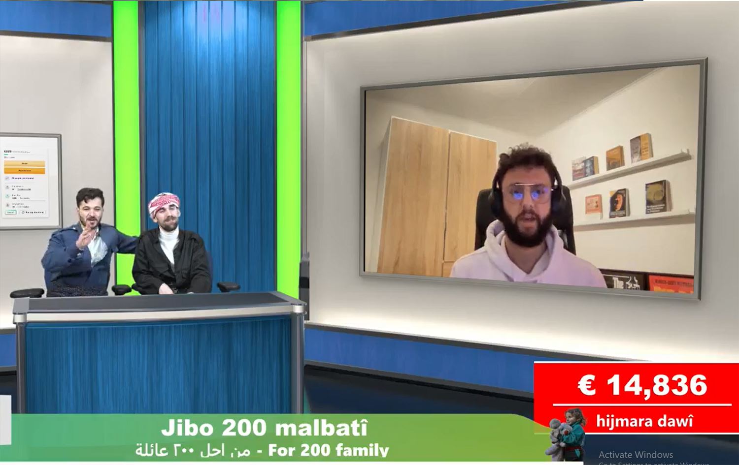 على طريقة "أبو فلة".. ناشطان كورديان يجمعان التبرعات لمئتي عائلة بكوردستان سوريا عبر بث مباشر