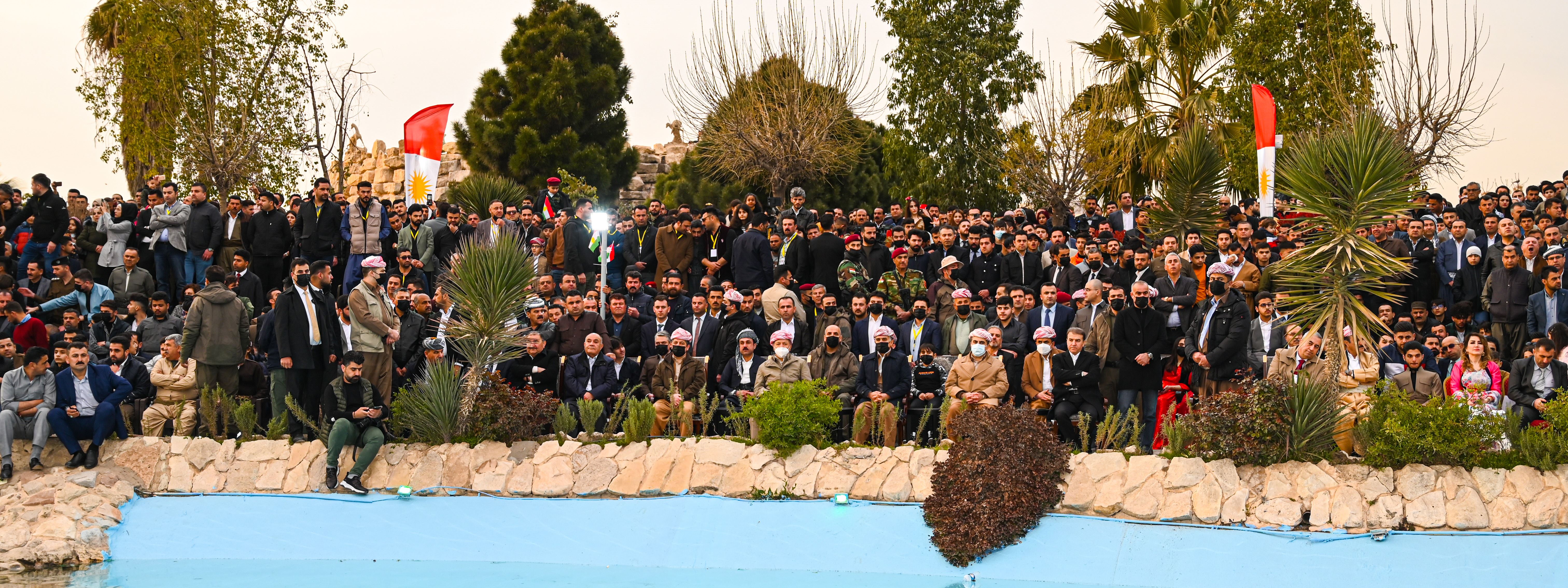 WÊNE – Bi amadebûna Serok Barzanî pêxistina agirê Newrozê li Hewlêrê