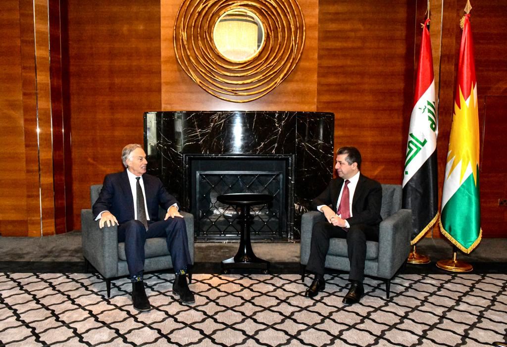 مەسرور بارزانی و تۆنی بلێر دۆخی هەرێمی کوردستان و عێراق تاوتوێدەکەن