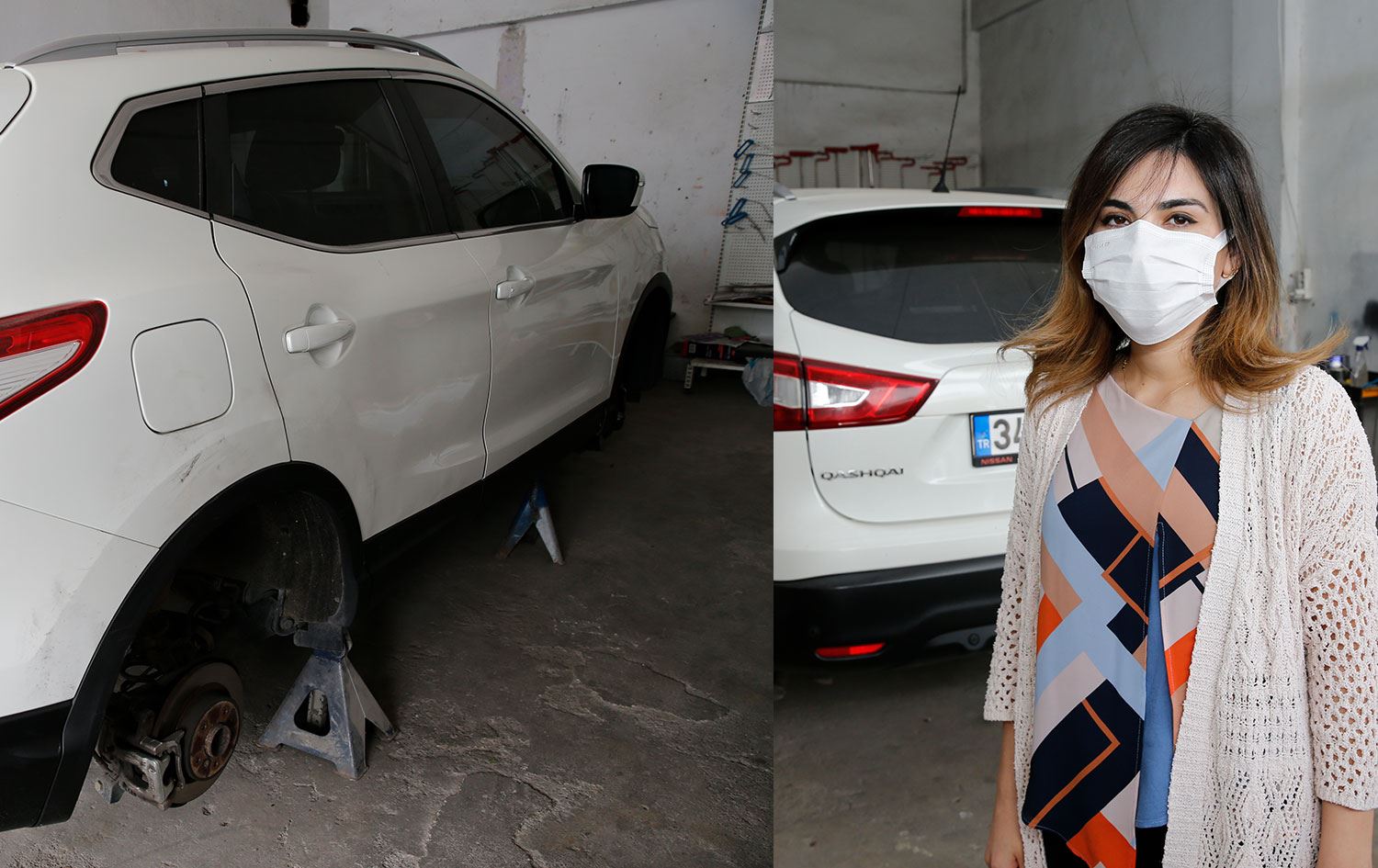 Diyarbakır'da park halindeki aracın lastikleri çalındı!