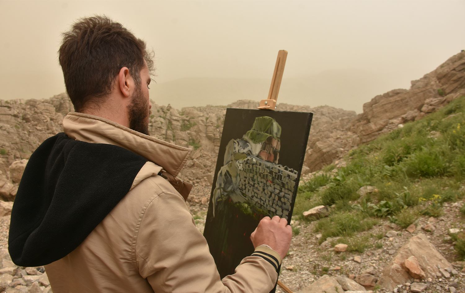 Xwendekarên Beşa Şêwakariyê li Çiyayê Cûdî wêneyê keştiya Nuh xêzkirin