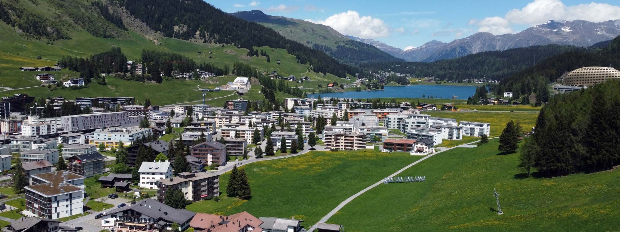 FOTO: Davos Zirvesi'ne katılanlar bu kez kar yerine yeşil doğayı gördü