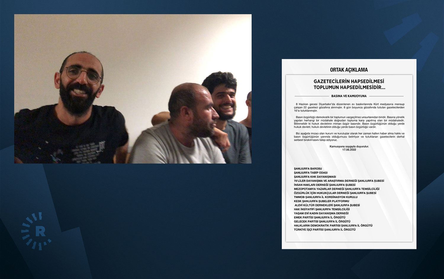 Li Rihayê16 saziyan banga azadkirina rojnamevanên Kurd kir