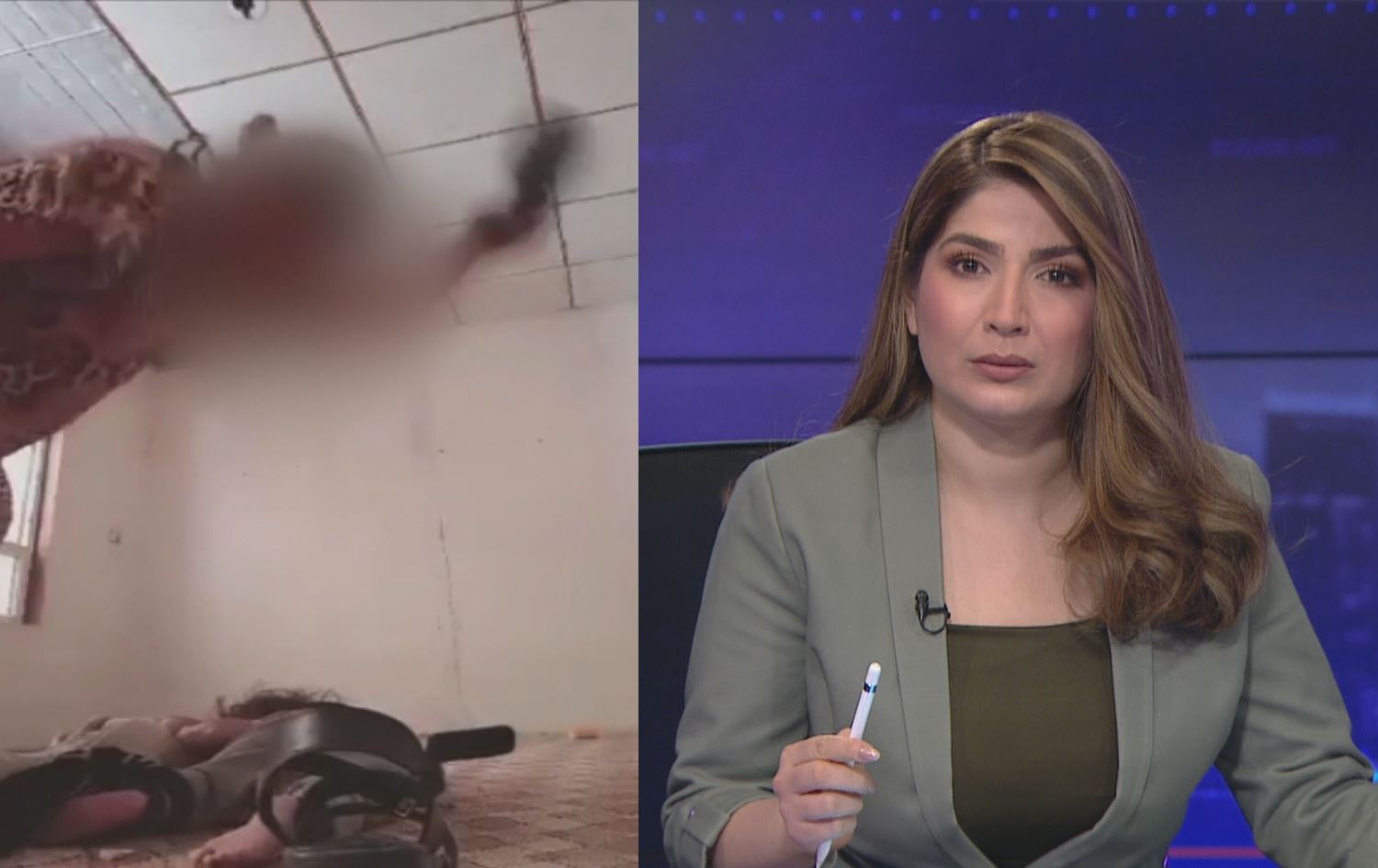 ژنێک دوو منداڵی شیرەخۆرەی ئەشکەنجە دەدات