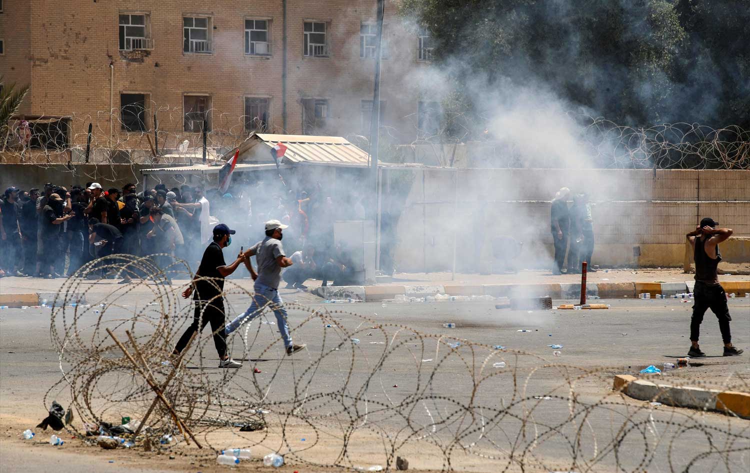  خۆپێشاندانەکەی ئەمڕۆی لایەنگرانی موقتەدا سەدر لە بەغدا. وێنە: AFP 
