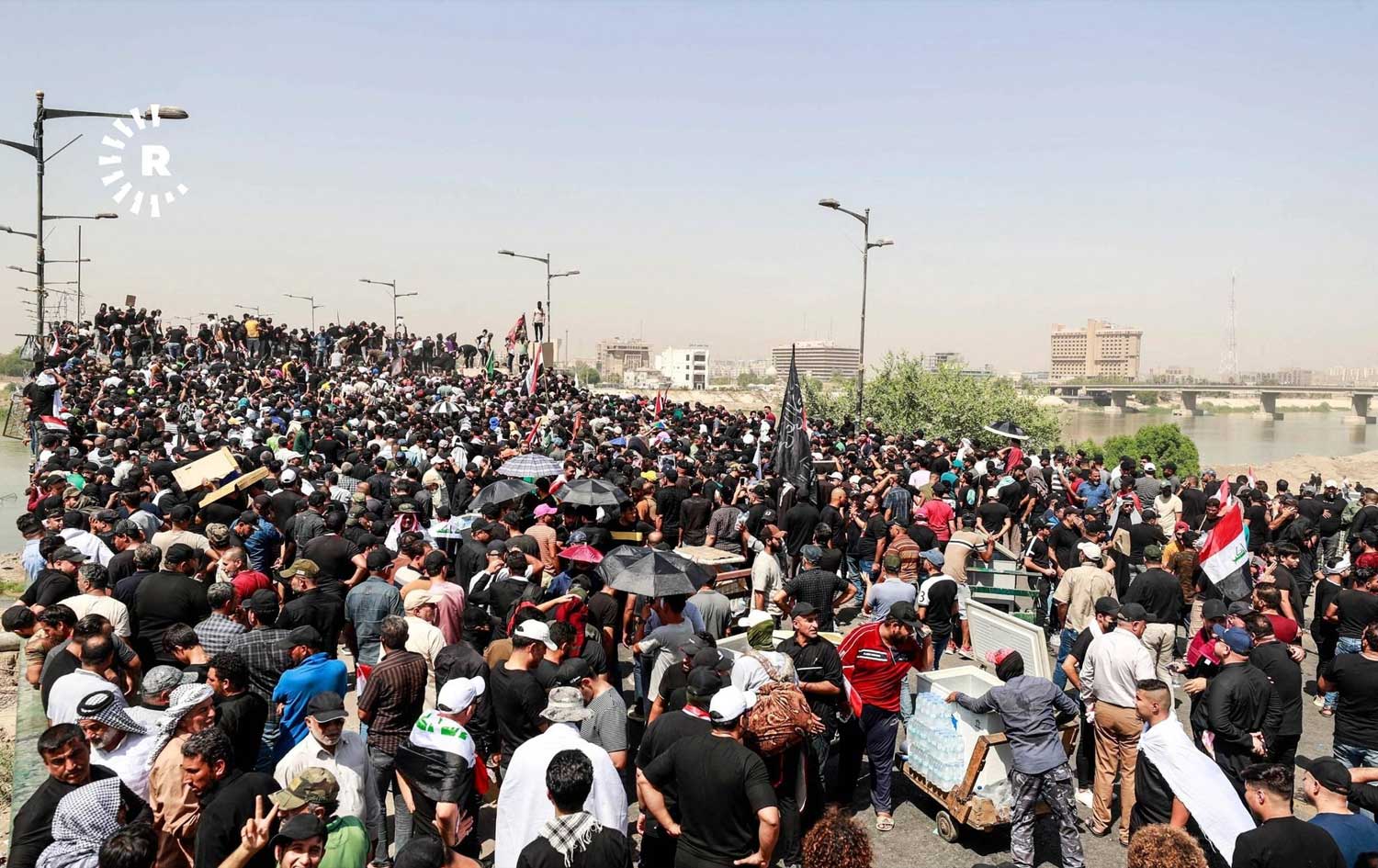 خۆپێشاندانی لایەنگرانی سەدر لە بەغدا 