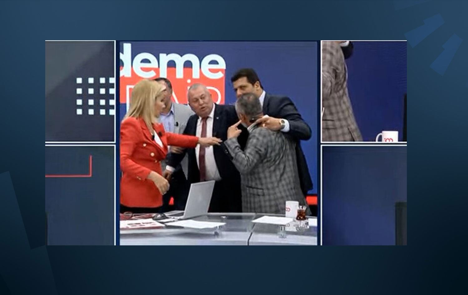 Di bernameyeke televîzyonê de ji ber Demirtaş û Kavala şer derket