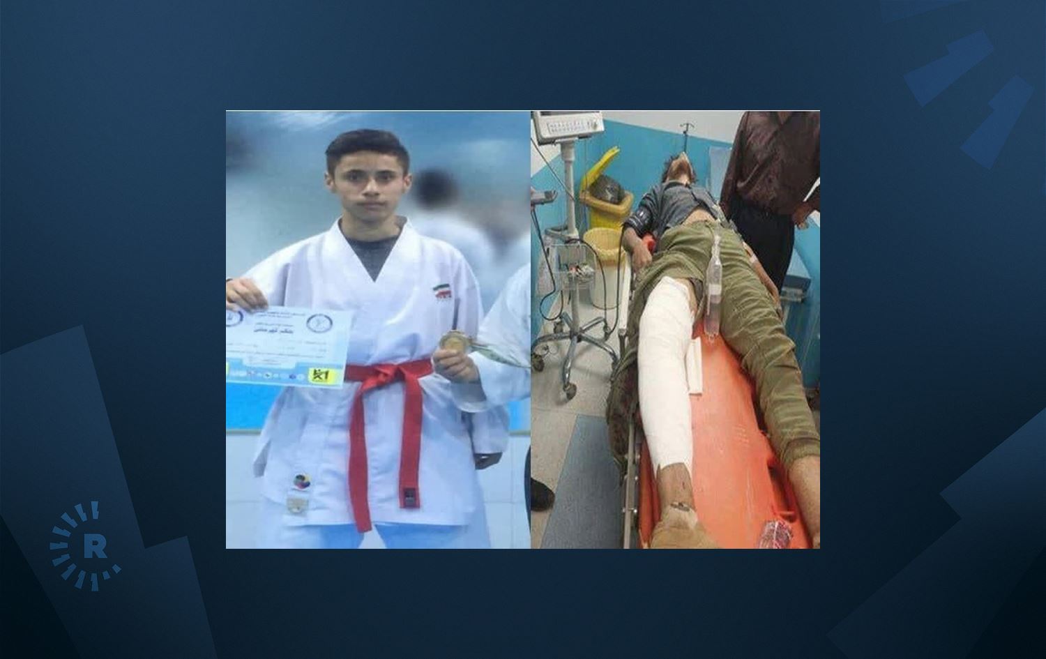 Îranê werzişvanekî Kurd ku ji neçariyê kolberî dikir birîndar kir