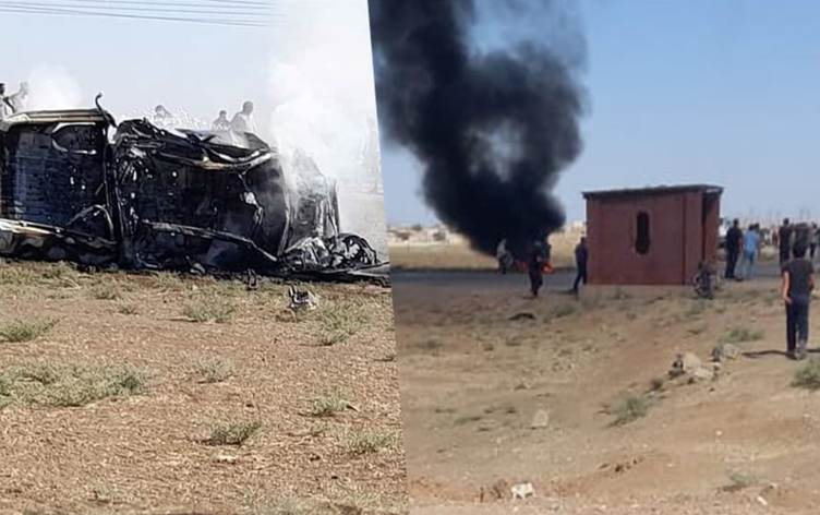 Rojava'da SİHA'lar bir aracı bombaladı | Rudaw.net