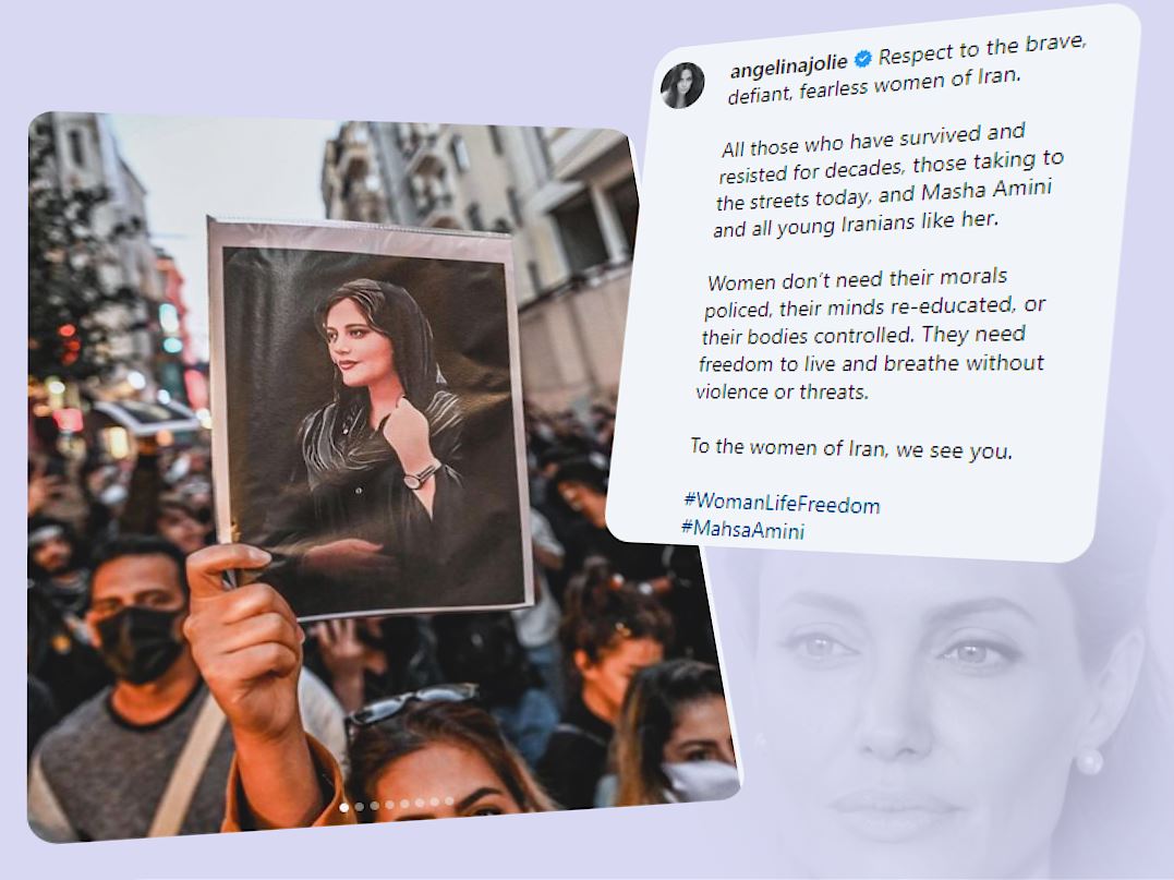 Angelina Jolie ji bo Jîna Emînî û jinên Îranê peyam da