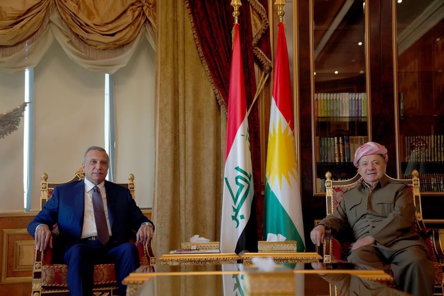 سەرۆک بارزانی و  مستەفا کازمی هانی لایەنەكان دەدەن پشت بە گفتوگۆ ببەستن