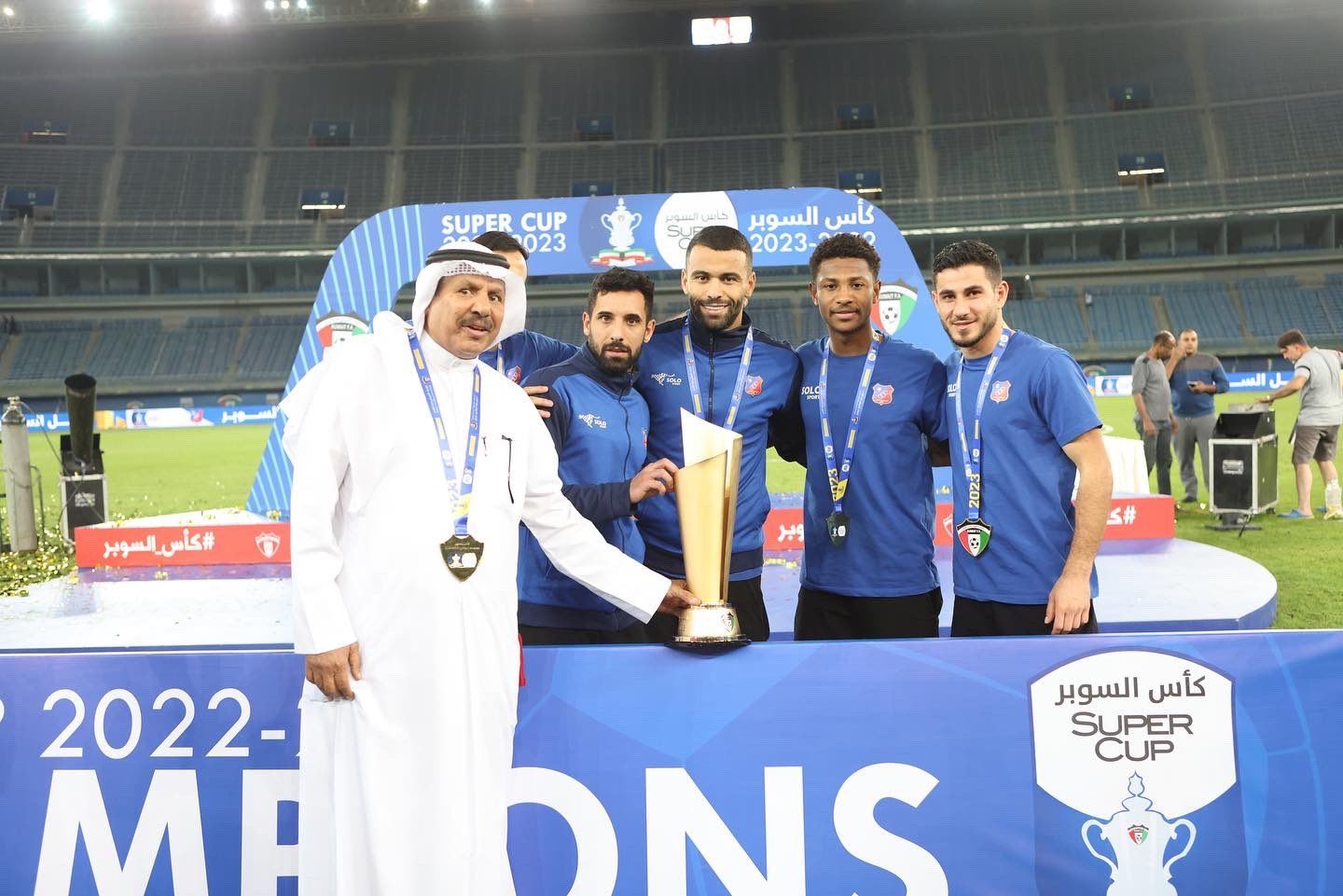 وێنە و ڤیدیۆ؛ شێرکۆ کەریم یەکەم نازناوی لەگەڵ یانەی کوێتی کوێتی بردەوە