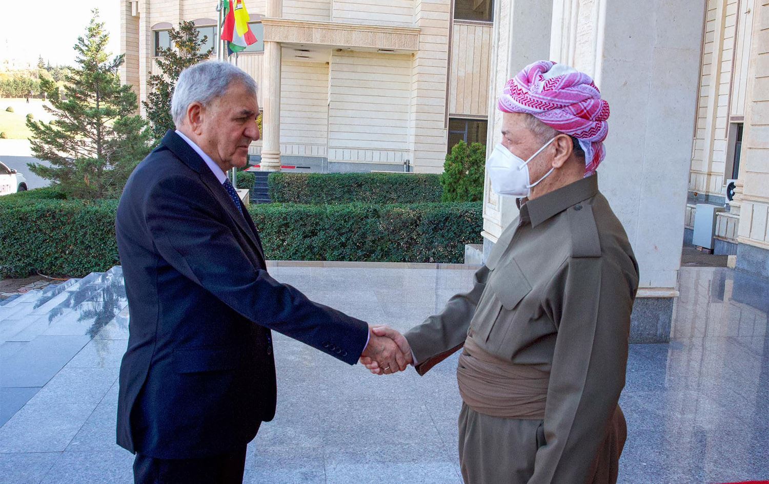 Serok Barzanî pêşwazî li Serokkomarê Iraqê kir