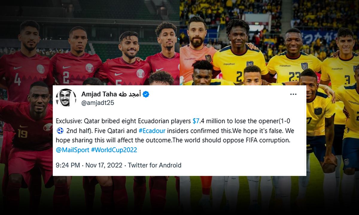 "قەتەر بەرتیلی بە یاریزانانی ئیکوادۆر داوە بۆ ئەوەی خۆیان بدۆڕێنن"