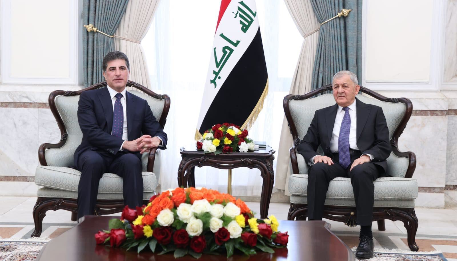 Nêçîrvan Barzanî û Serokkomarê Iraqê Letîf Reşîd rewşa Iraqê gotûbêj kirin