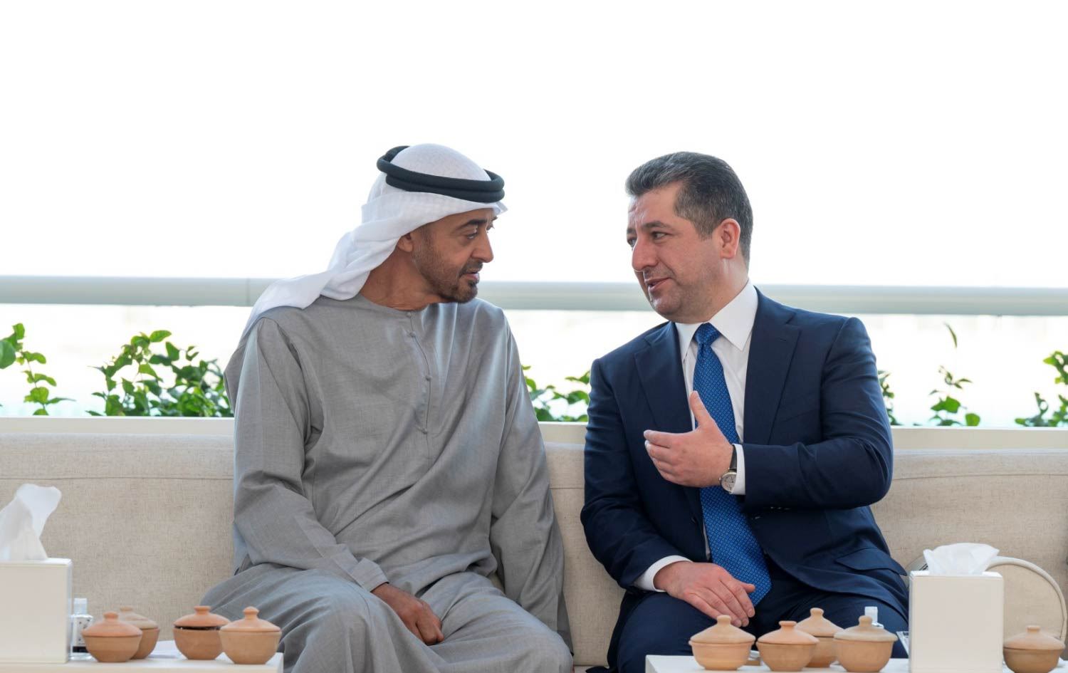 مەسرور بارزانی و محەممەد بن زاید باسی هەناردەکردنی هەناری کوردستان دەکەن