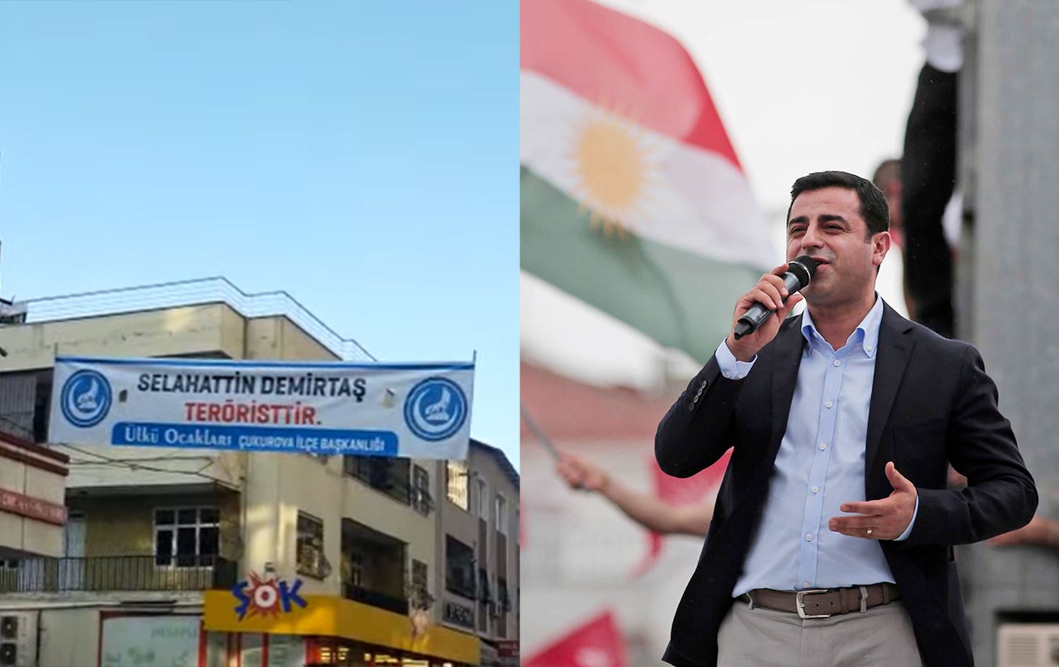 Demirtaş li ser pankarta Komeleya Nîjadperestên Tirk gilî tomar kir