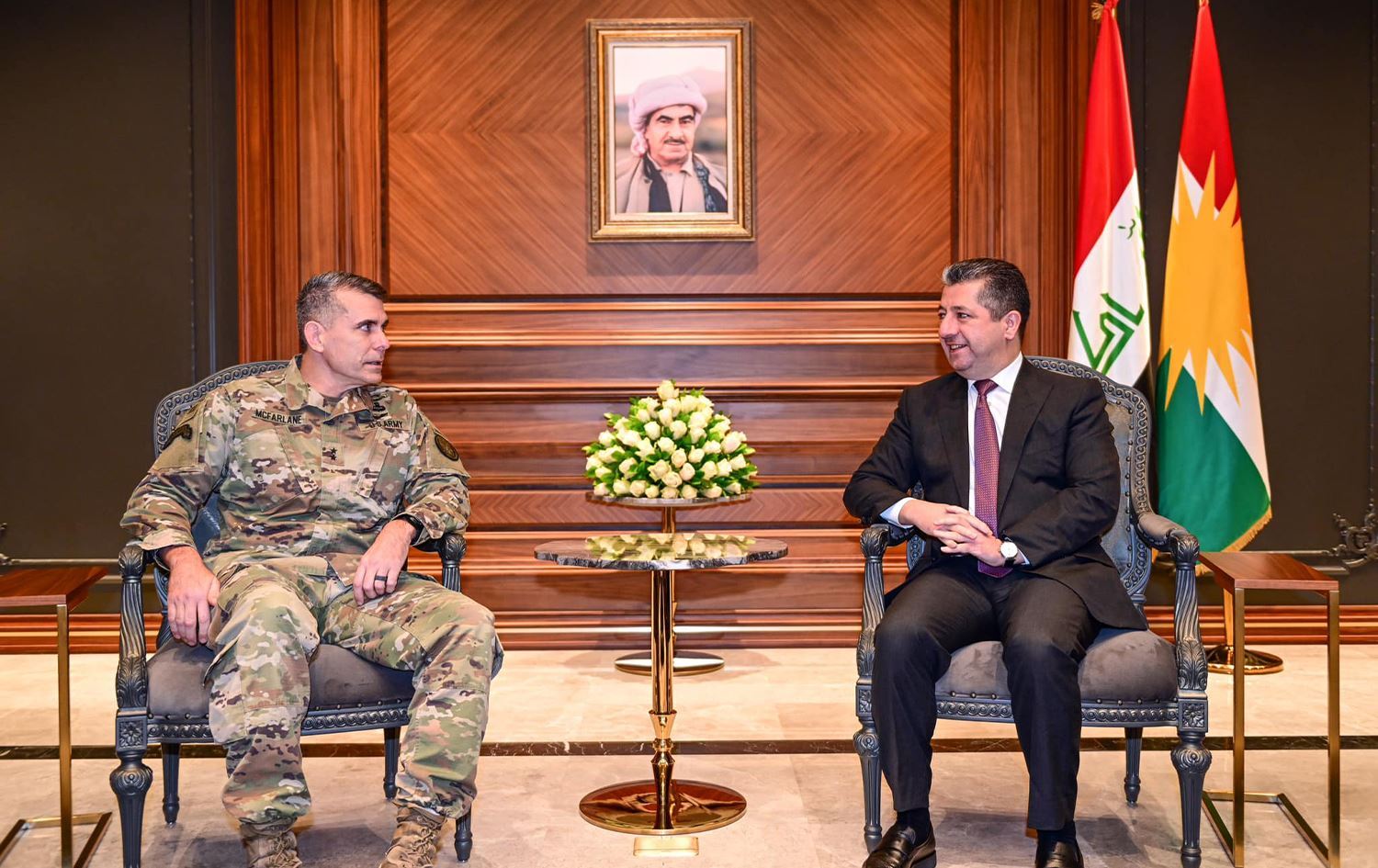 Mesrûr Barzanî pêşwaziya Fermandarê Hêzên Hevpeymanan li Iraq û Sûriyê