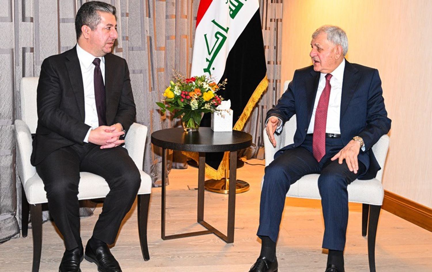 مەسرور بارزانى و لەتیف رەشید چارەسەرکردنی کێشەکانی هەولێر و بەغدا تاوتوێ دەکەن