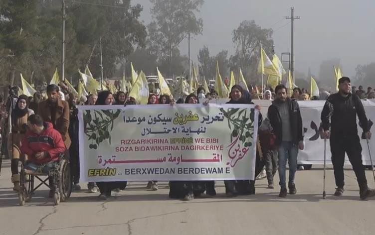 5 YIL GEÇTİ: Rojava’da Efrin gösterileri düzenlendi