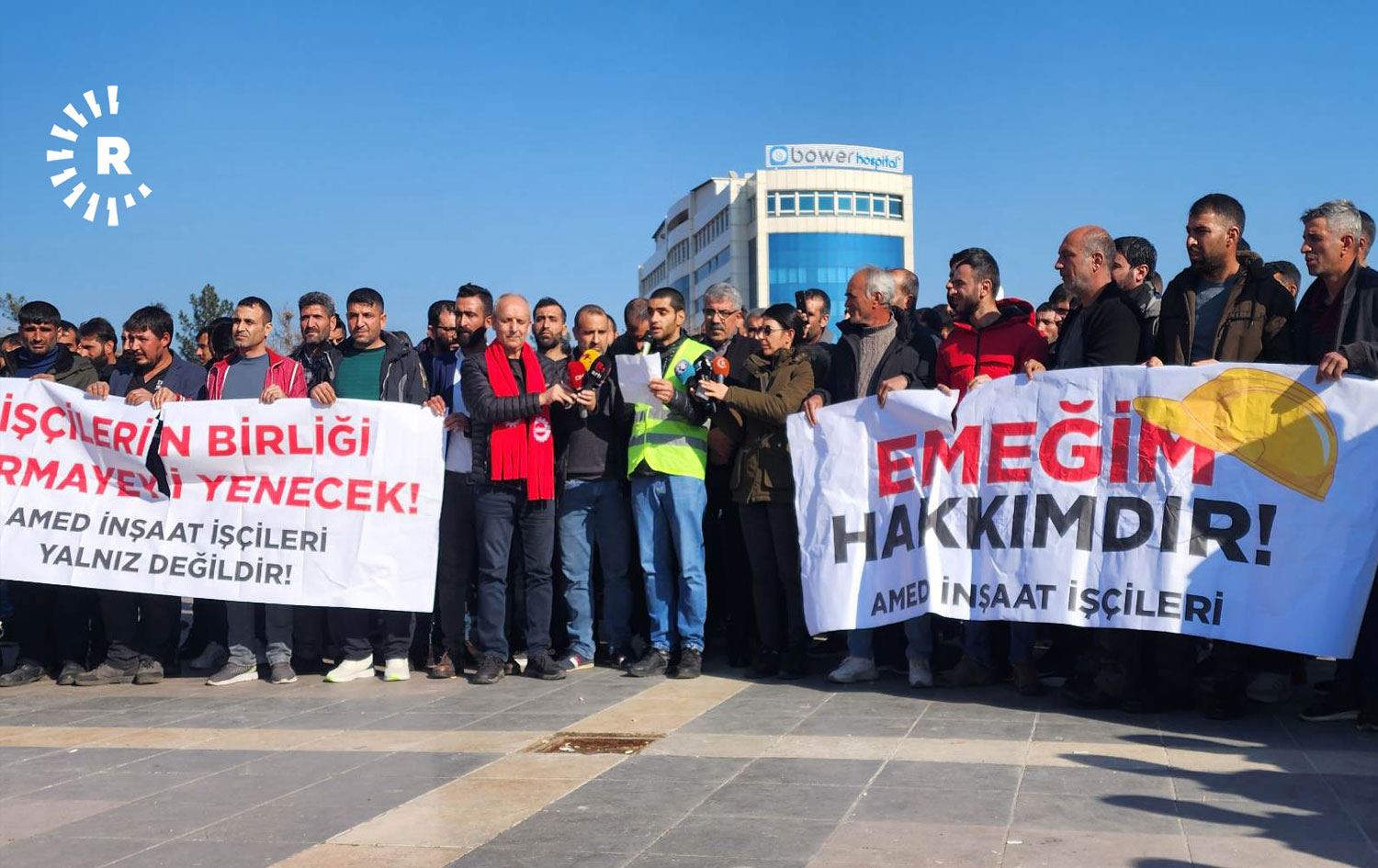 Diyarbakır'da inşaat işçileri ücretlerinin artırılması için eylem yaptı