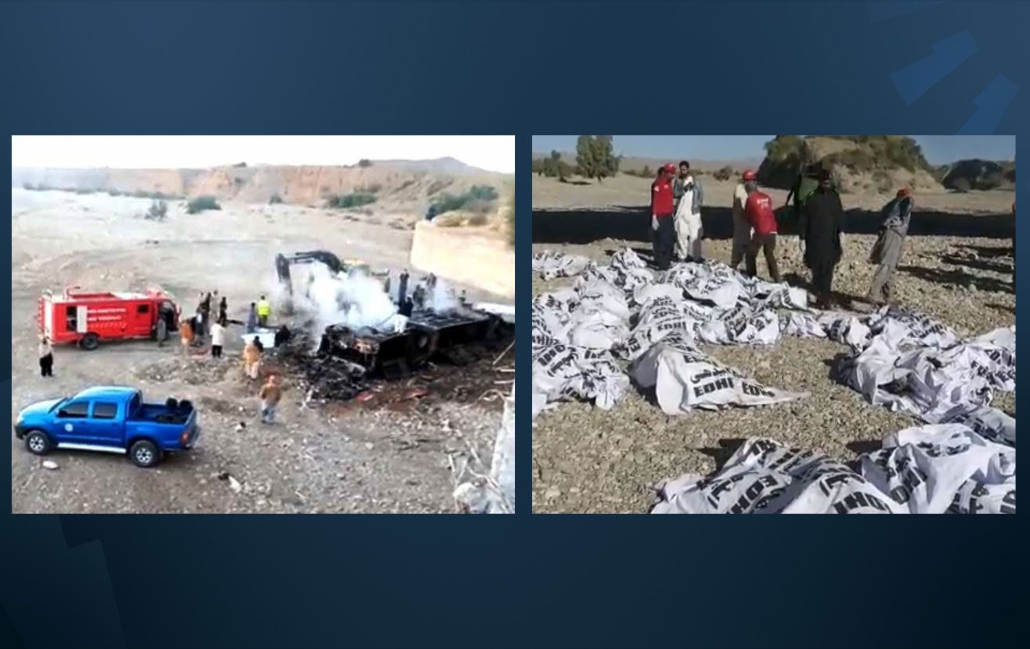 Uçuruma düşen otobüs alev aldı: En az 40 ölü