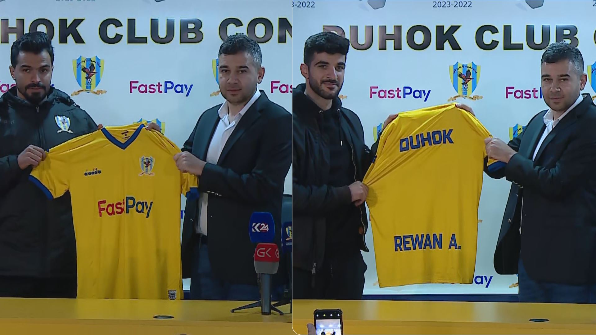 ڤیدیۆ؛ رێوان ئەمین و بەیار ئەبوبەکر پەیوەندییان بە یانەی دهۆکەوە کرد