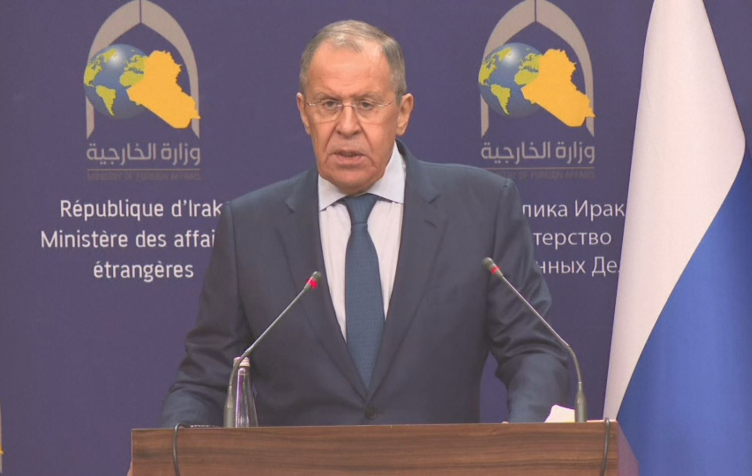 سێرگی لاڤرۆڤ لەبارەی کاری کۆمپانیا رووسییەکان لە هەرێمی کوردستان وەڵامی پەیامنێری رووداو دەداتەوە