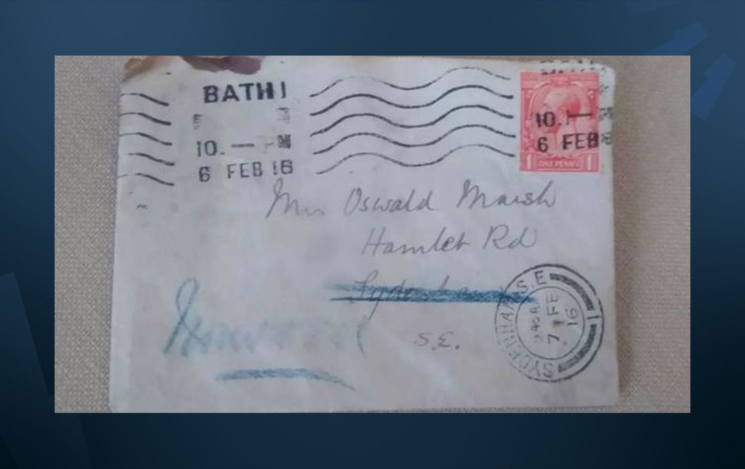 1916'da yazılan mektup nihayet adresine ulaştı