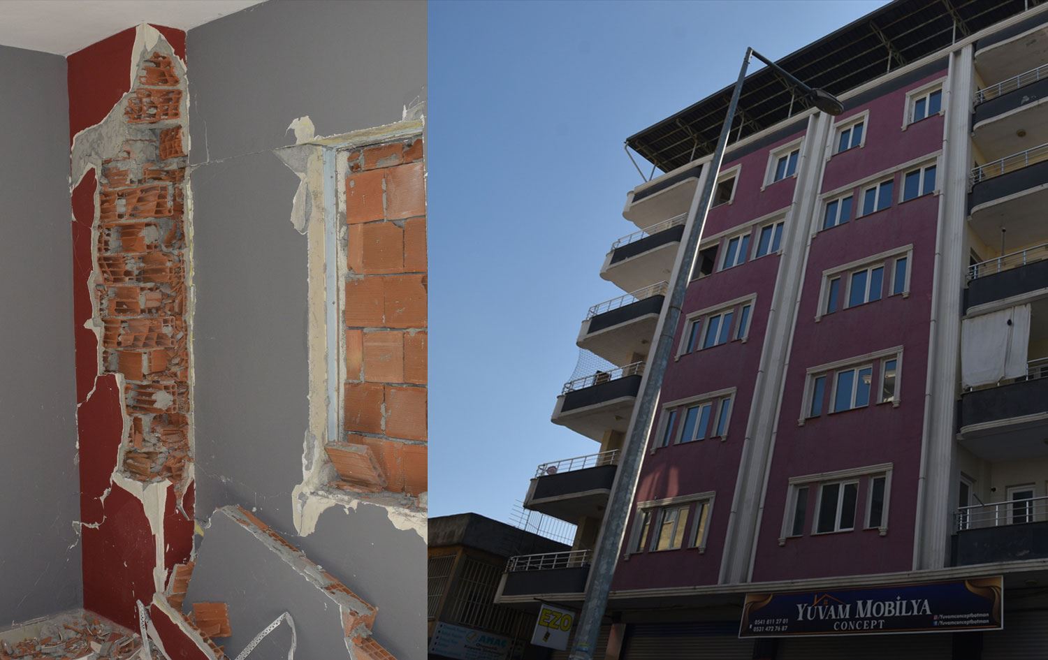 Li Êlihê 4 kolonên avahiyekê bi xiştan hatine çêkirin