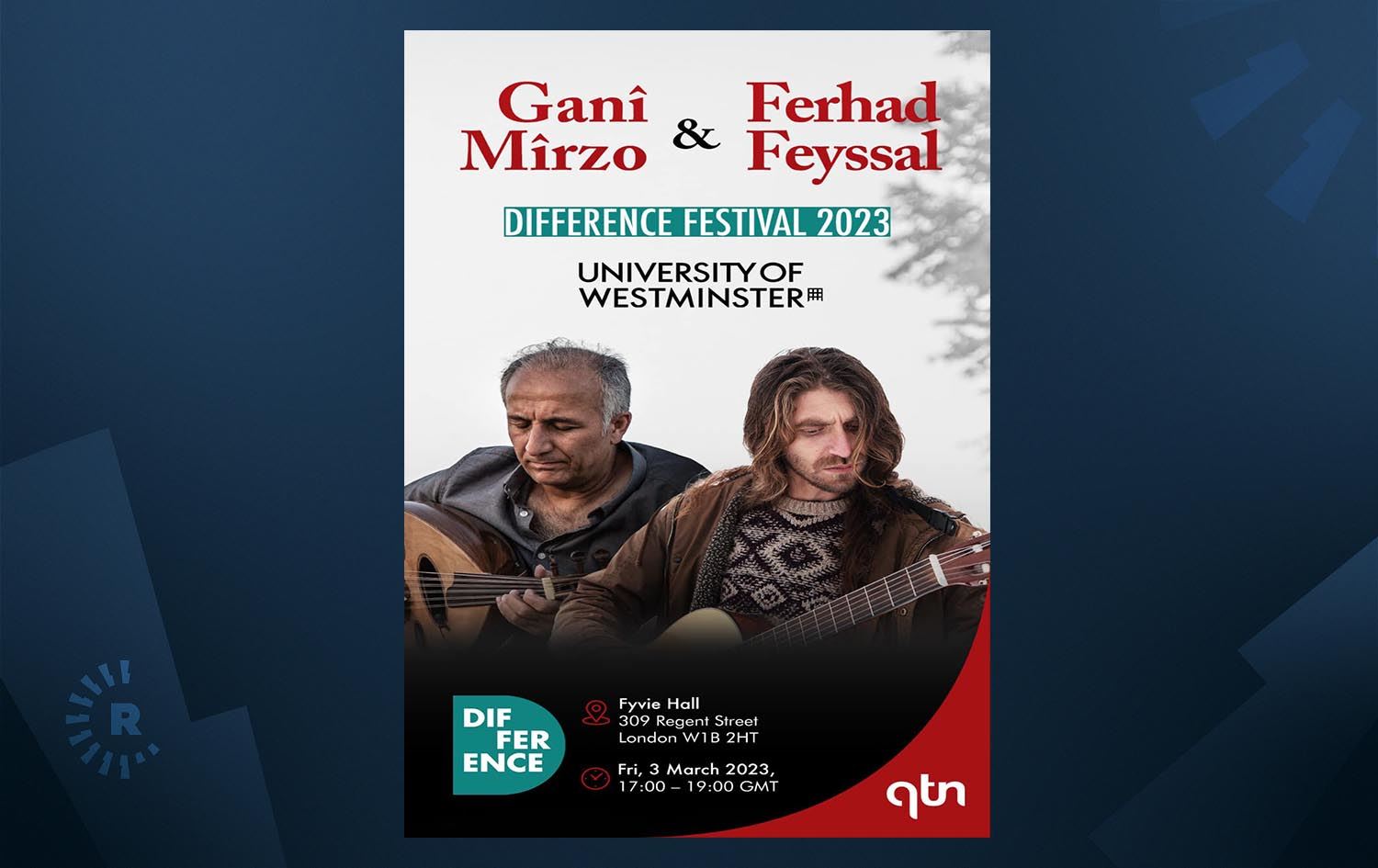 Ganî Mîrzo li Londonê piştî pêşandana Harmoniya Piştî Şer konsertekê jî pêşkeş dike