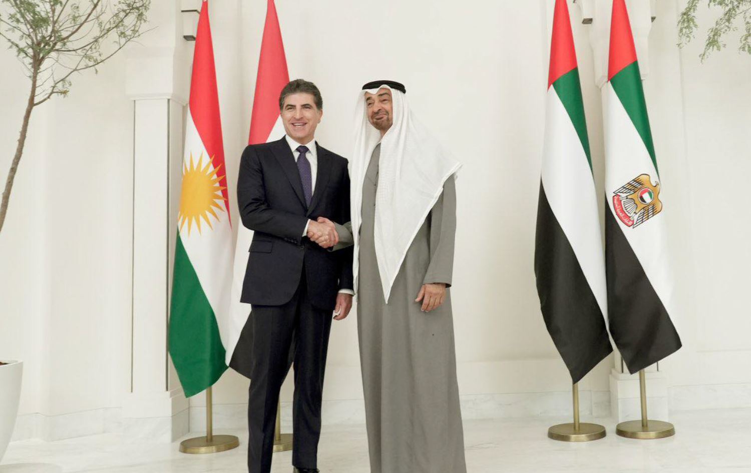 نێچیرڤان بارزانی و سەرۆکی ئیمارات پەیوەندییەکانی هەرێمی کوردستان و ئەو وڵاتە تاوتوێ دەکەن