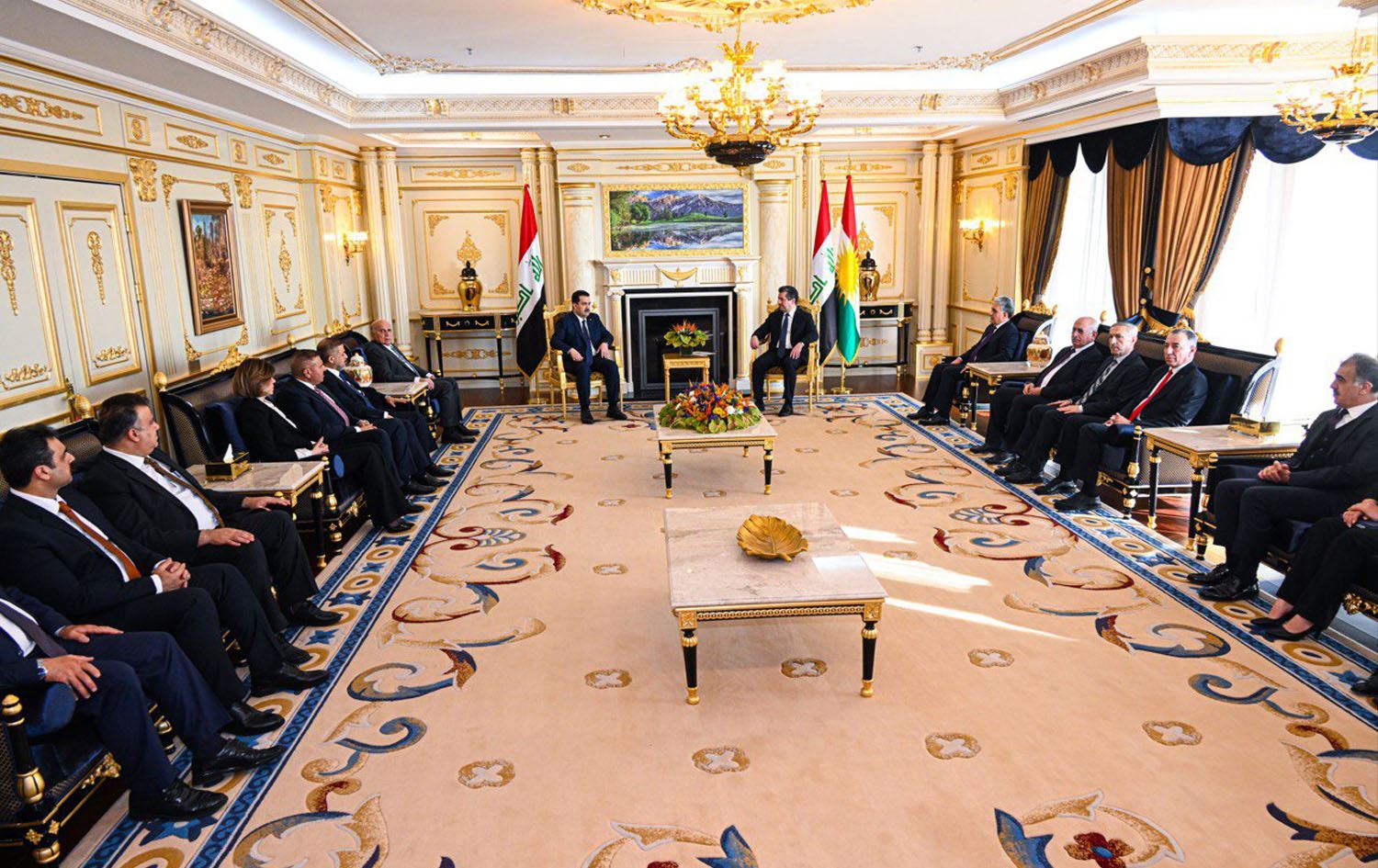 مەسرور بارزانی و سوودانی جەخت لە چارەسەری کێشەکان لەسەر بنەمانی دەستوور دەکەنەوە