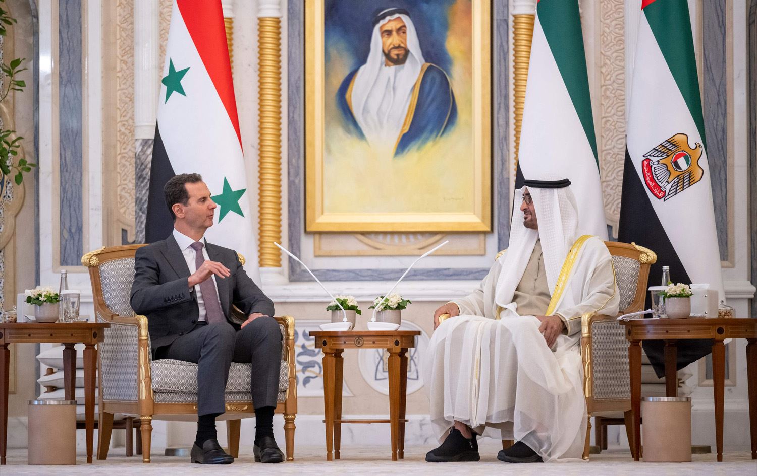 بەشار ئەسەد لەگەڵ شێخ محه‌ممه‌د بن زايد ئال نه‌هيان کۆبووەوە