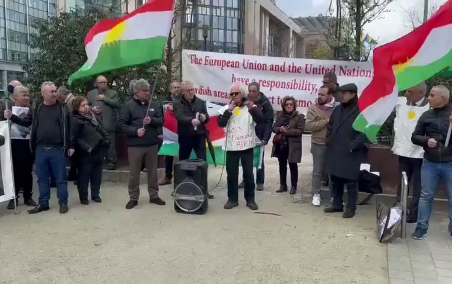 BRÜKSEL - AB Zirvesi'nde Efrin protestosu