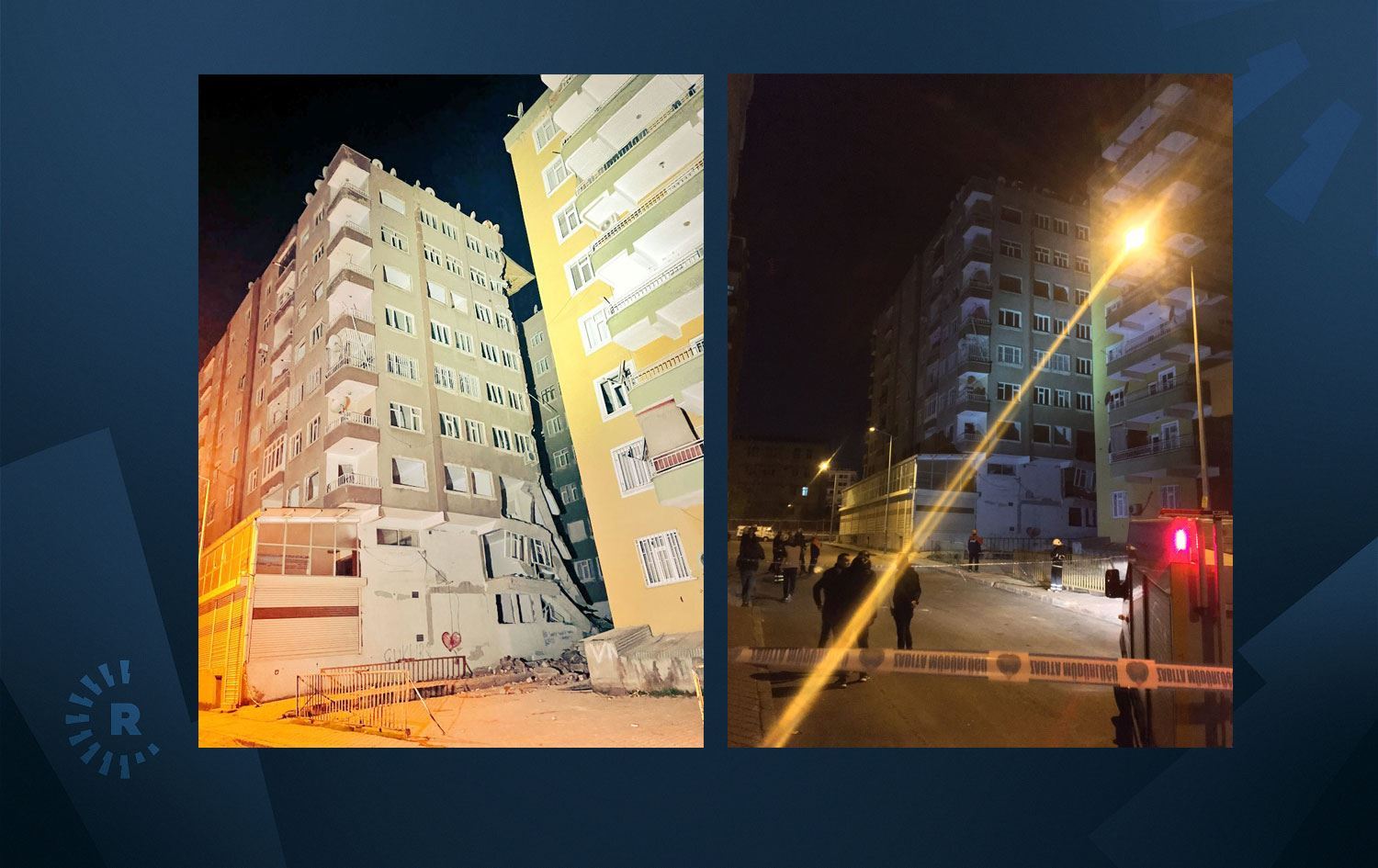 Li Amedê avahiya ku zirareke mezin dîtibû beşek jê hilweşiya