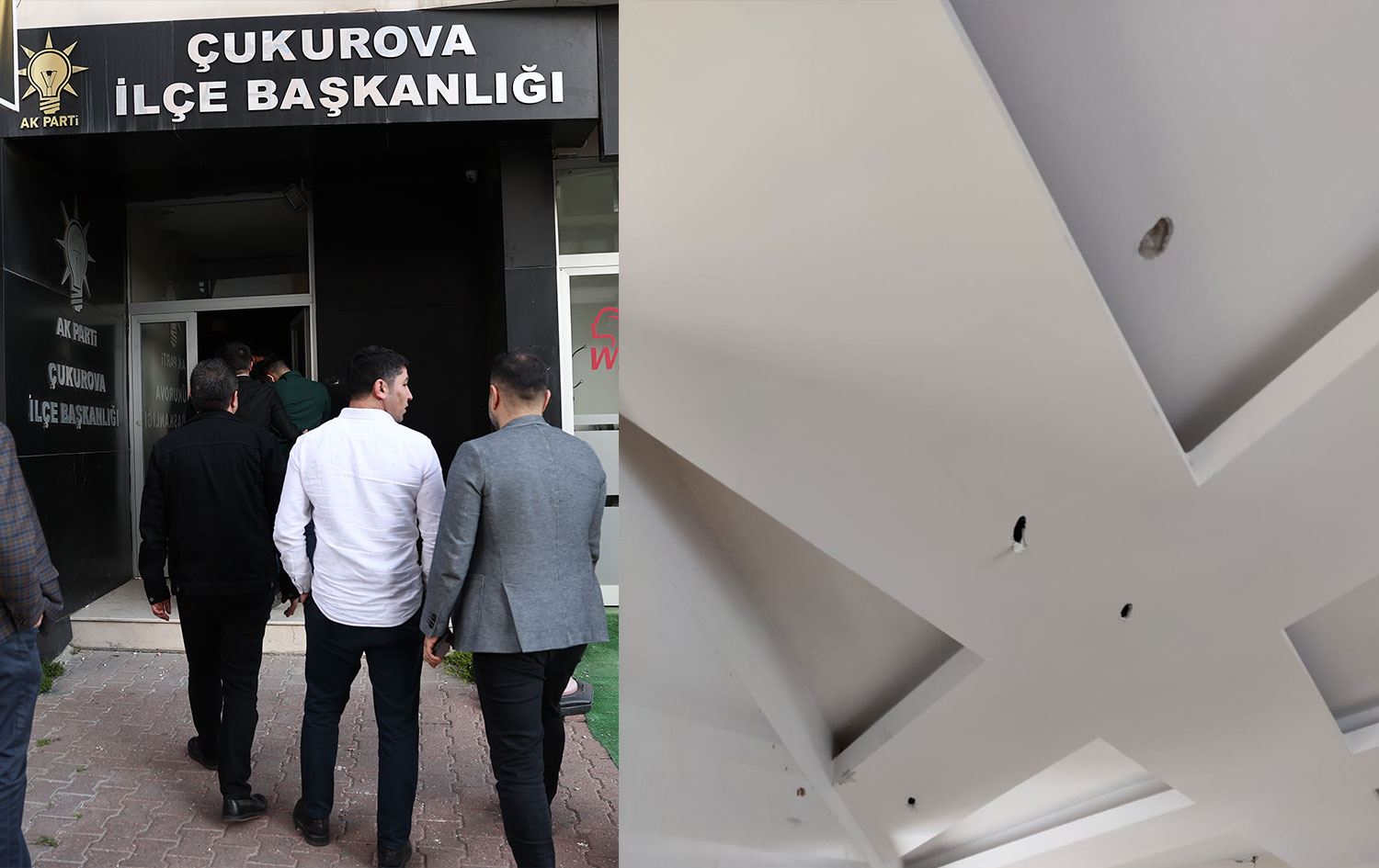 AK Parti Çukurova İlçe Başkanlığının boşaltılan binasına silahlı saldırı