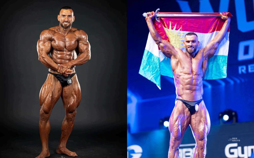 Azad Hamza, vücut geliştirmede Kürdistan Bayrağı’nı dalgalandırdı