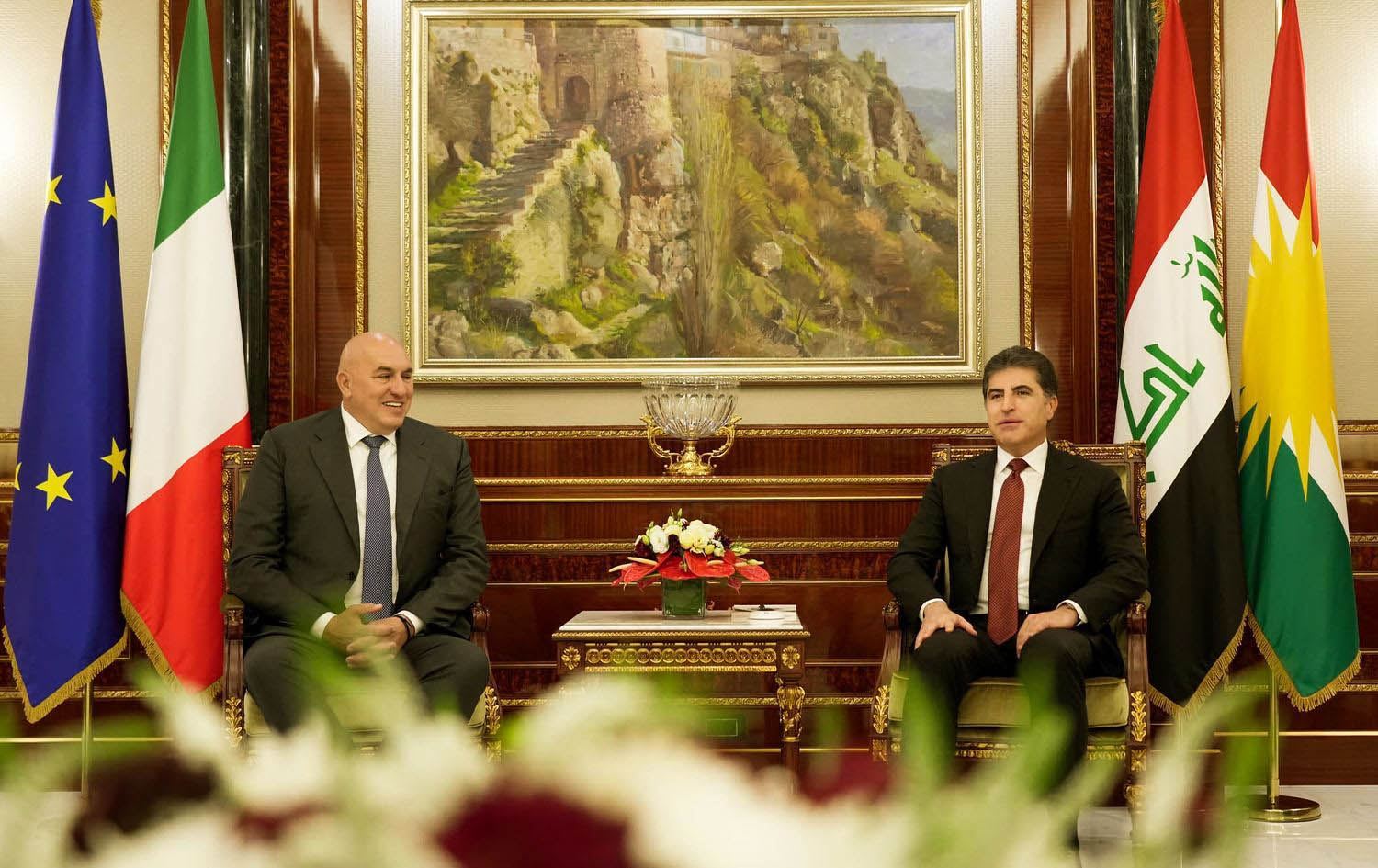 Serokê Herêma Kurdistanê pêşwaziya Wezîrê Berevaniyê yê Îtalyayê kir