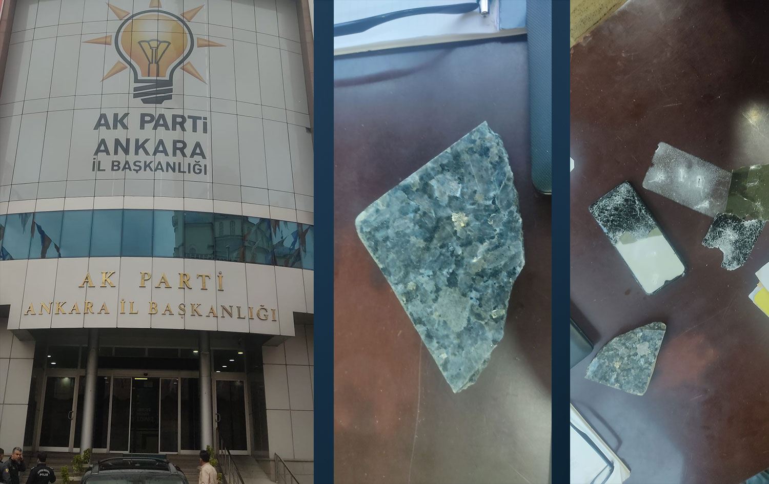 VİDEO- AK Parti Ankara İl Başkanlığı'na taşlı saldırı!