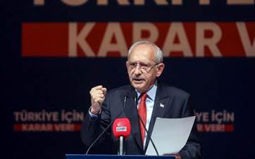 Kemal Kilicdaroglu speaking at an election campaign on May 18, 2023. Photo: CHP