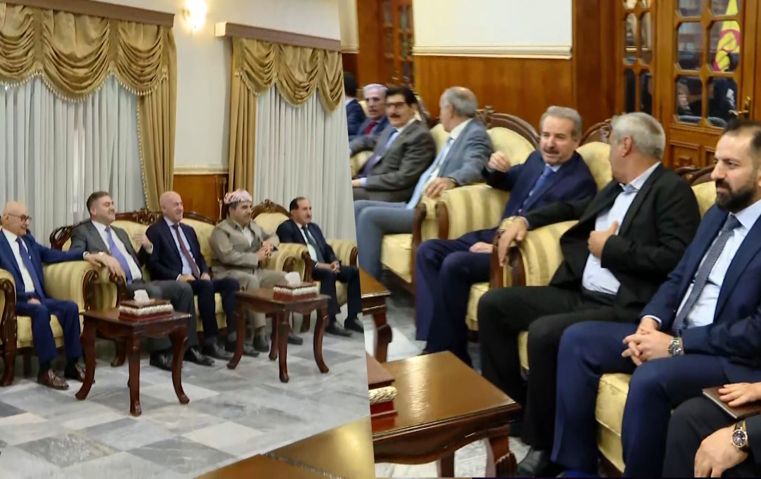 شاندی مەکتەبی سیاسیی پارتی و یەکێتی لە کۆبوونەوەدان