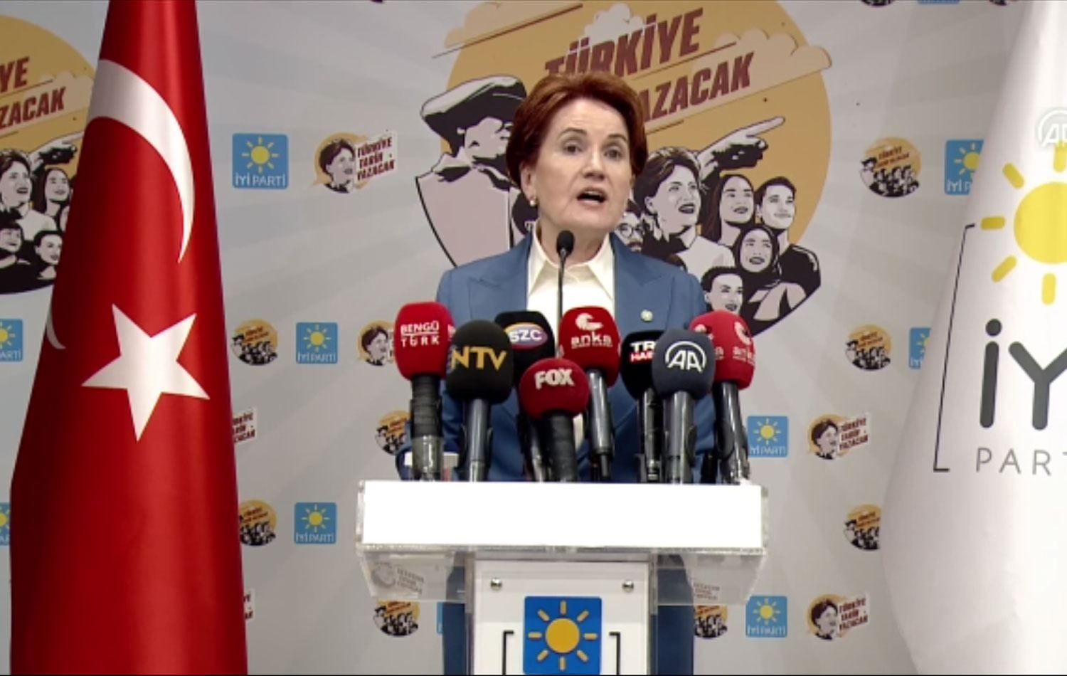 Seroka ÎYÎ Partiyê Meral Akşener. Wêne: AA