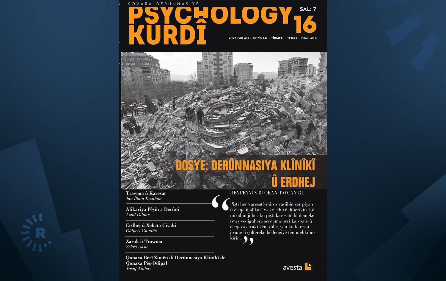 Hejmara nû ya Kovara Derûnnasiyê 'Psychology Kurdî. Grafîk: Rûdaw