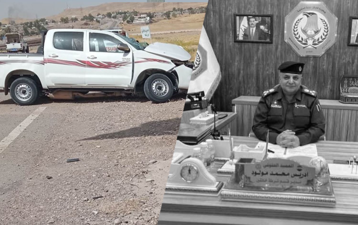 بەڕێوبەری پۆلیسی خانەقین بە رووداوێکی هاتووچۆ لە نزیک گوندی تازەدێ گیانی لەدەستدا