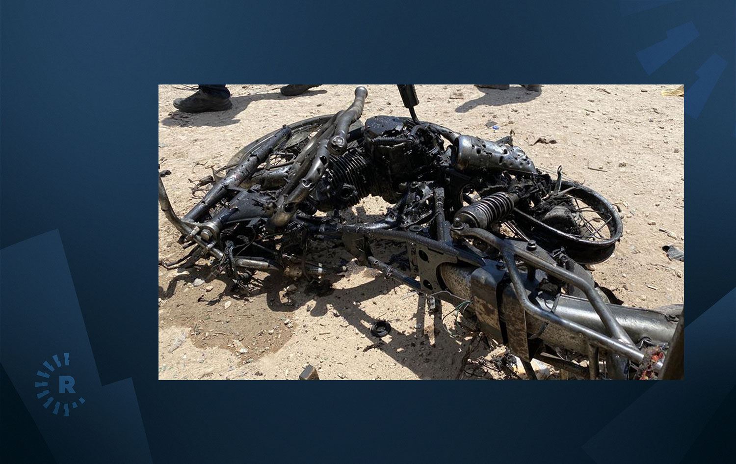 Wêneyê motorsîklêta ku îro li başûrê Kobaniyê hatiye armanckirin